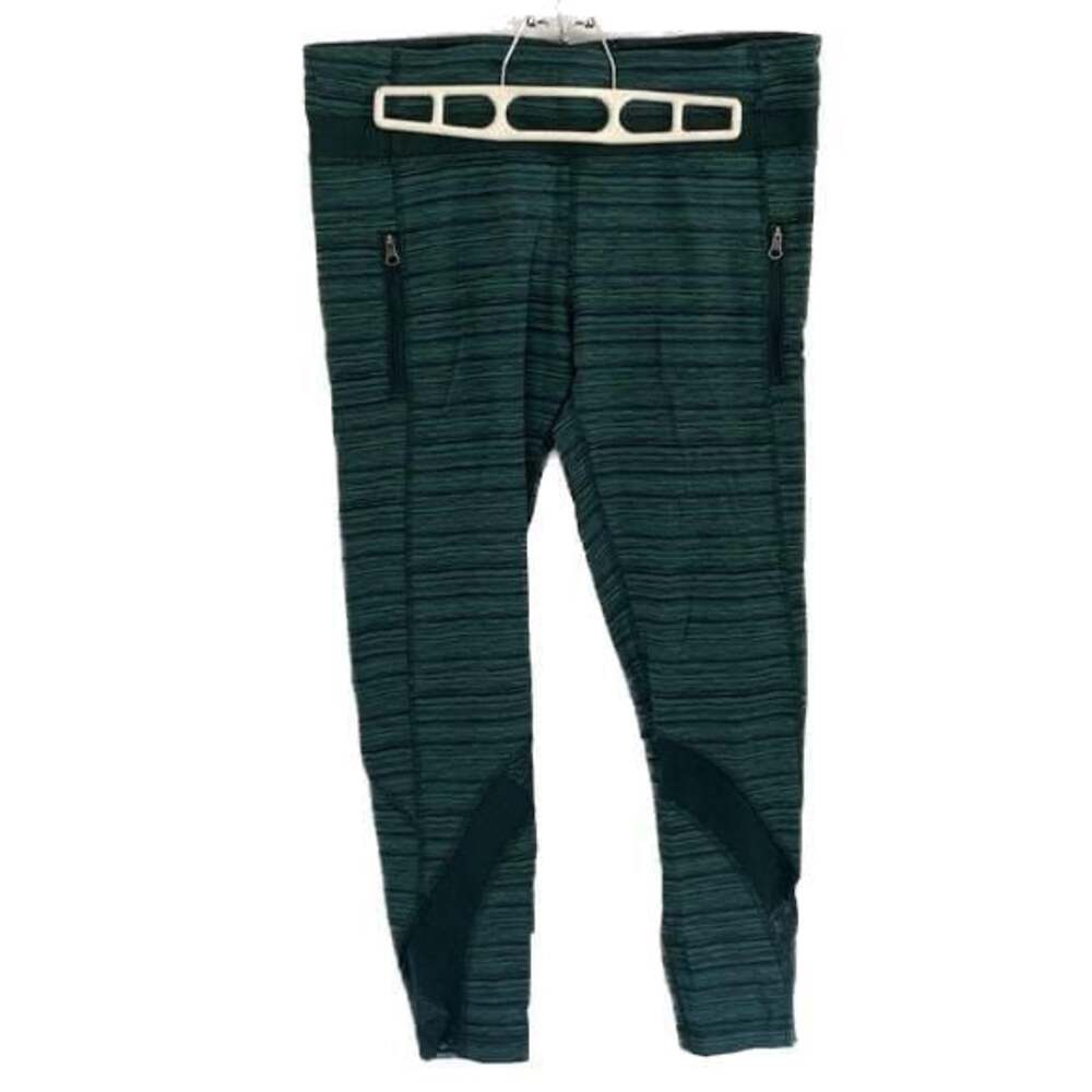 Size 8 Lululemon Green and NavyLeggings